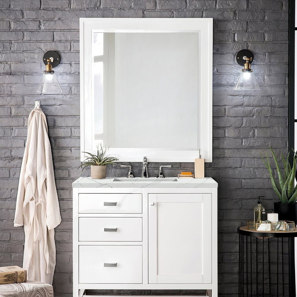 
                  
                    Addison 36" Single Vanity Cabinet in Glossy White Single Bathroom Vanity James Martin Vanities Ethereal Noctis Quartz 
                  
                