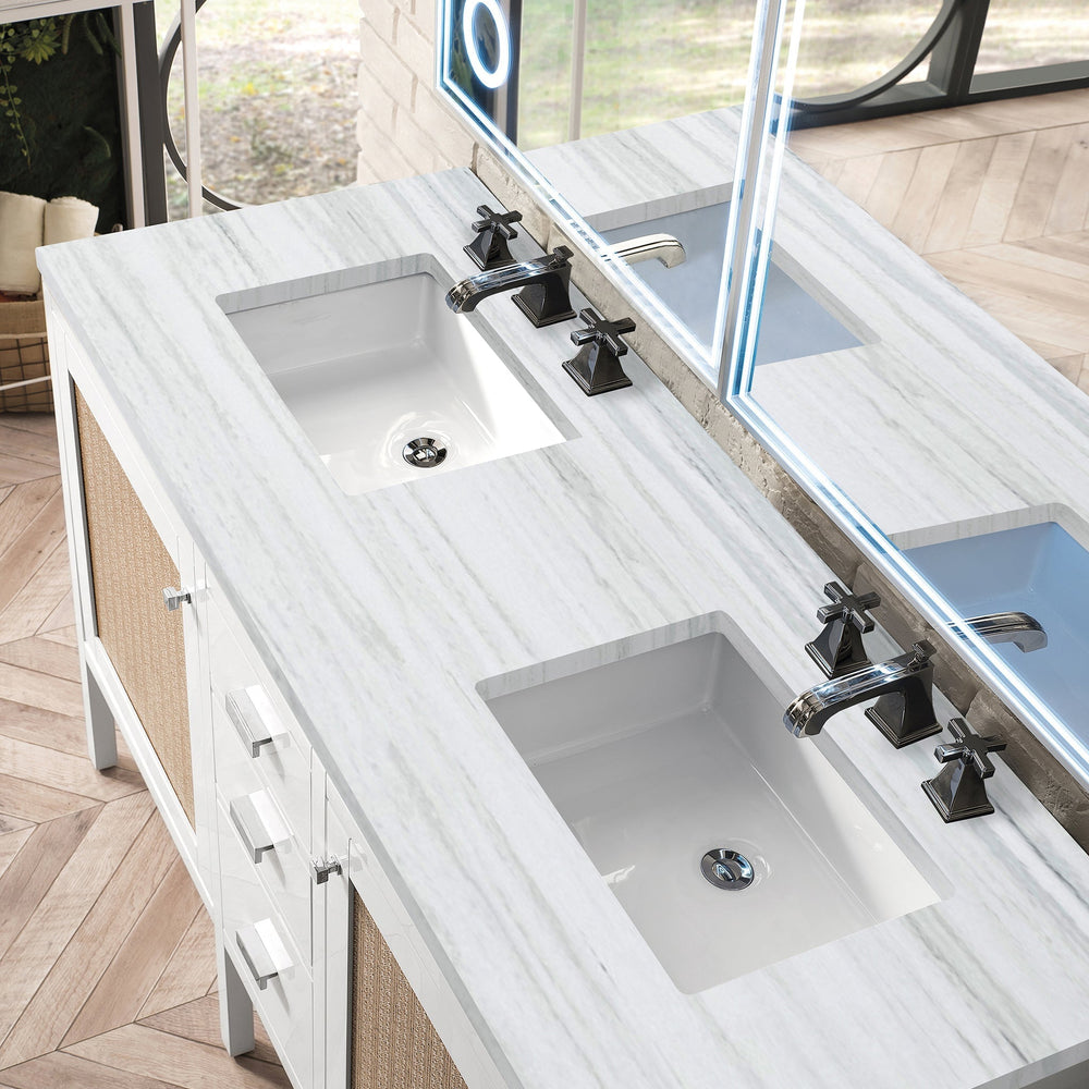 
                  
                    Addison 60" Double Vanity Cabinet in Glossy White Double bathroom Vanity James Martin Vanities Arctic Fall Solid Surface 
                  
                