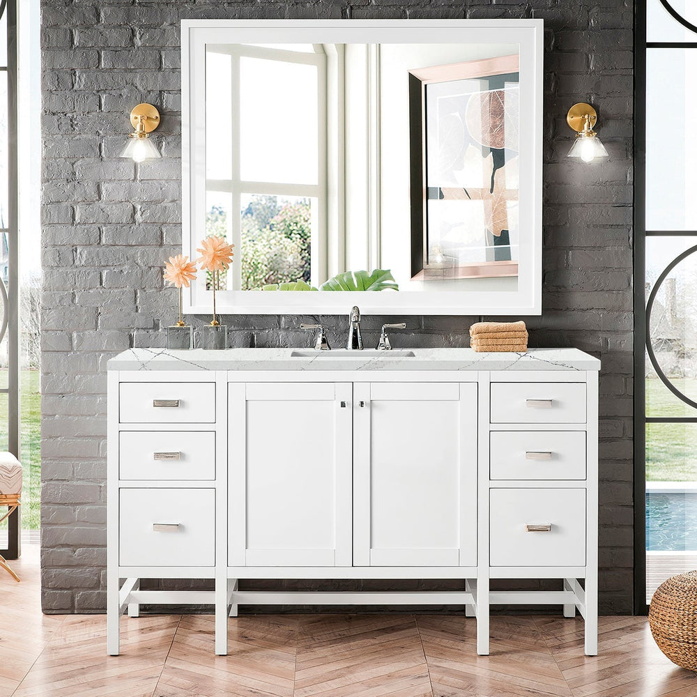
                  
                    Addison 60" Single Vanity Cabinet in Glossy White Single Bathroom Vanity James Martin Vanities Ethereal Noctis Quartz 
                  
                