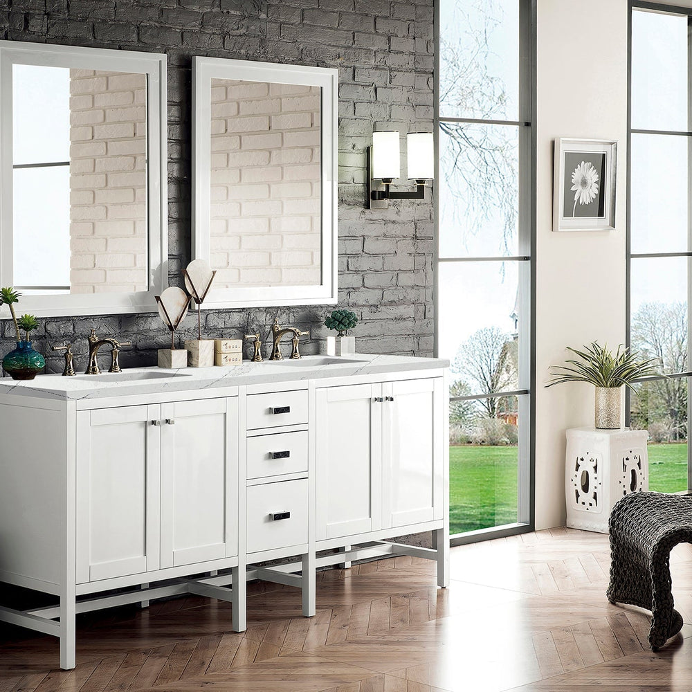 
                  
                    Addison 72" Double Vanity Cabinet in Glossy-White Double Bathroom Vanity James Martin Vanities Ethereal Noctis Quartz 
                  
                
