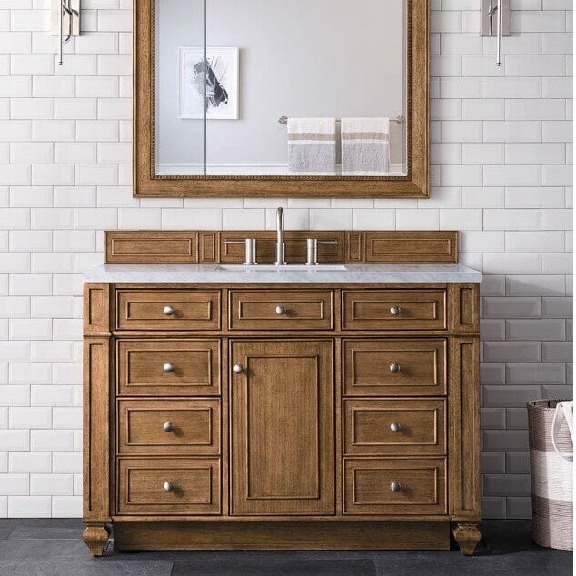 Bristol 48" Single Vanity in Saddle Brown Single Bathroom Vanity James Martin Vanities Select Your Top 