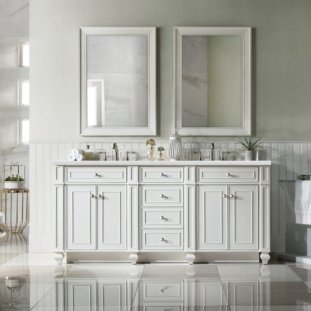 Bristol 72" Double Vanity in Bright White Double bathroom Vanity James Martin Vanities Select Your Top 