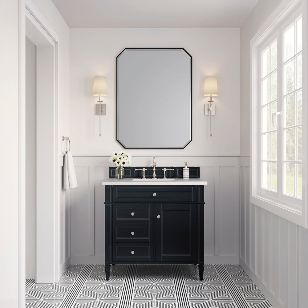 Brittany 36" Single Bathroom Vanity in Black Onyx Single Bathroom Vanity James Martin Vanities Select Your Top 