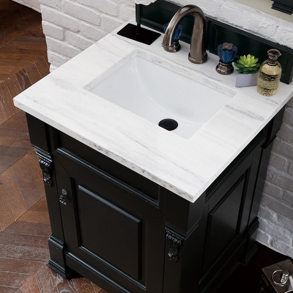 
                  
                    Brookfield 26" Single Bathroom Vanity in Antique Black Single Bathroom Vanity James Martin Vanities Arctic Fall Solid Surface 
                  
                
