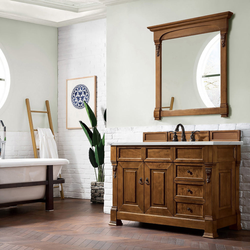 
                  
                    Brookfield 48" Single Bathroom Vanity in Country Oak Single Bathroom Vanity James Martin Vanities Carrara White Marble 
                  
                