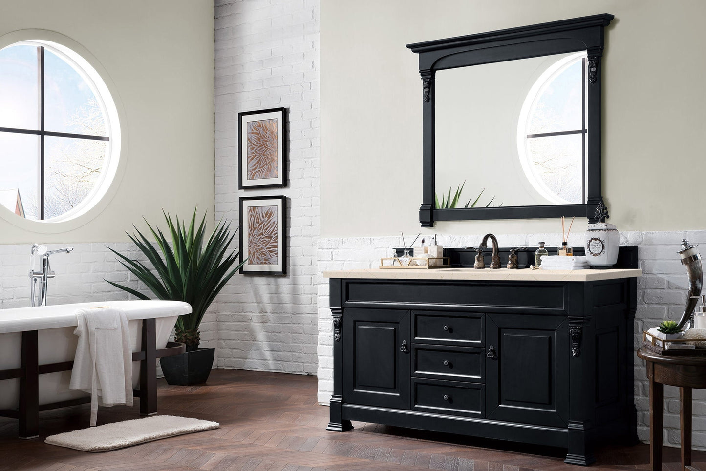 
                  
                    Brookfield 60" Single Bathroom Vanity in Antique Black Single Bathroom Vanity James Martin Vanities 
                  
                