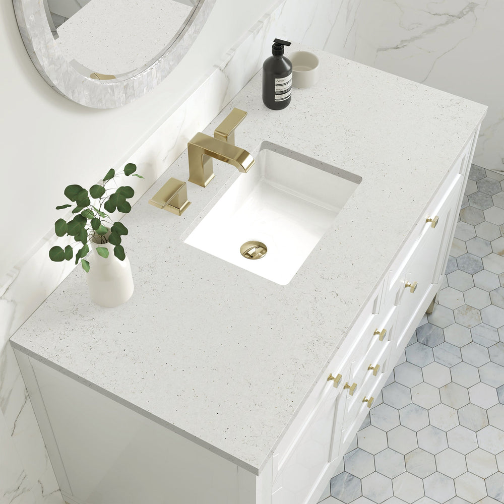 
                  
                    Chicago 48" Single Bathroom Vanity in Glossy White Single Bathroom Vanity James Martin Vanities Lime Delight Quartz 
                  
                