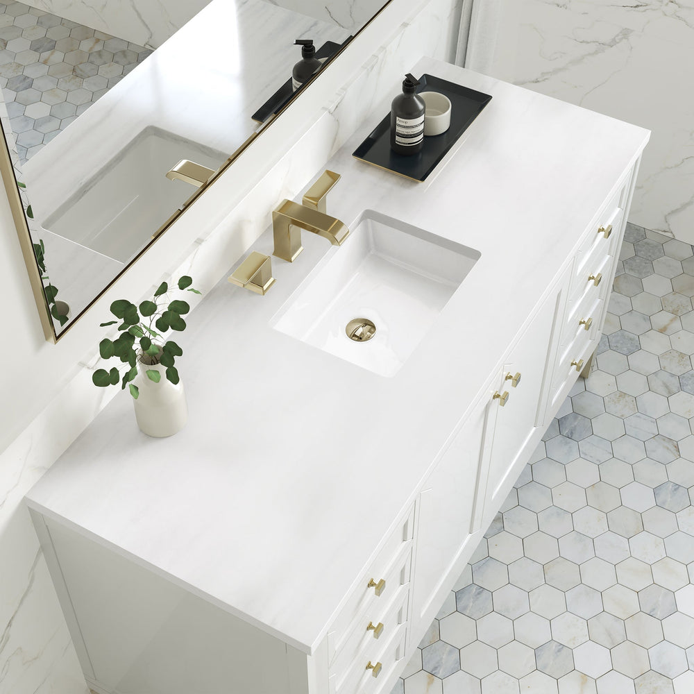 
                  
                    Chicago 60" Single Bathroom Vanity in Glossy White Single Bathroom Vanity James Martin Vanities White Zeus Quartz 
                  
                