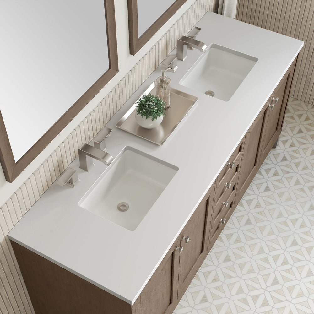 
                  
                    Chicago 72" Double Bathroom Vanity in Whitewashed Walnut Double bathroom Vanity James Martin Vanities 
                  
                