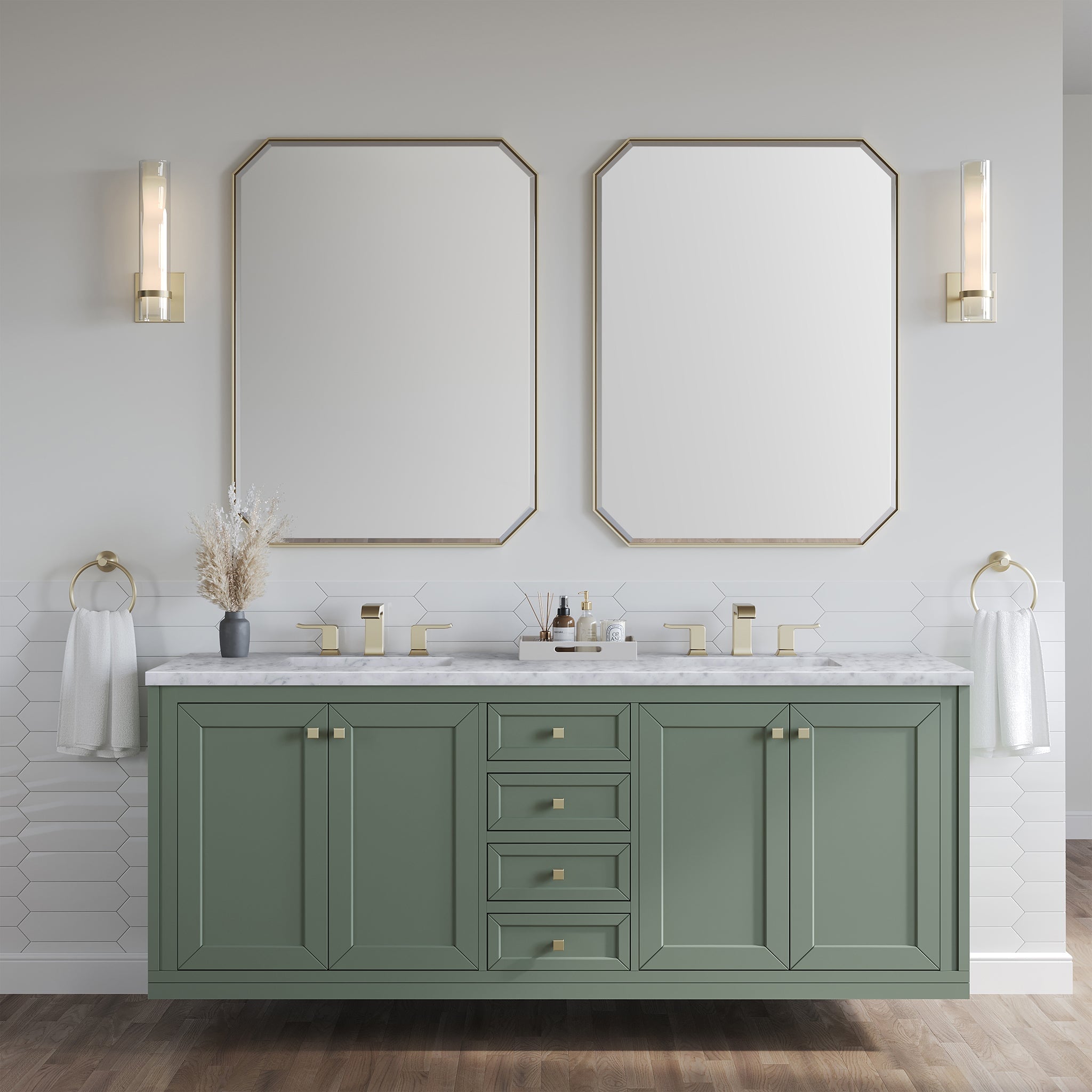 Sage 72 Double Sink Wall Mounted Modern Vanity