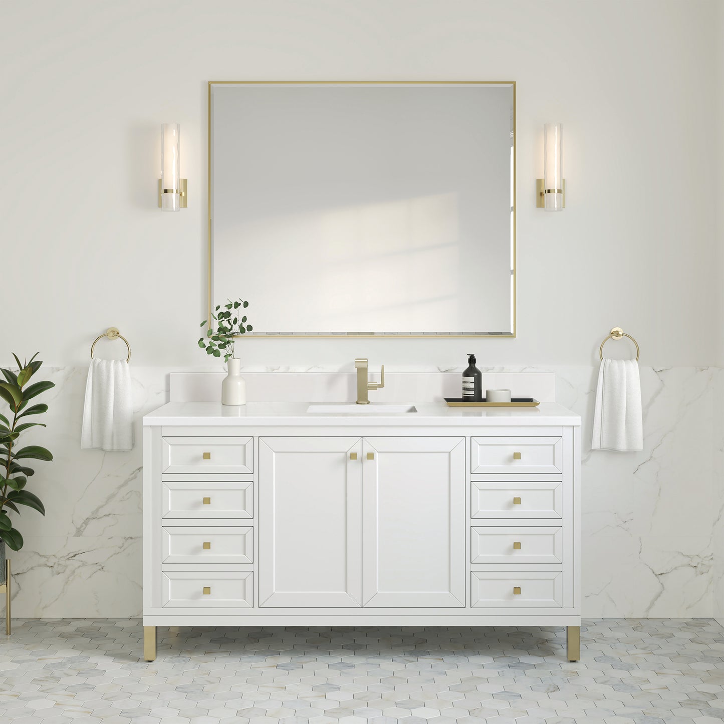 
                  
                    Chicago 60" Single Bathroom Vanity in Glossy White
                  
                
