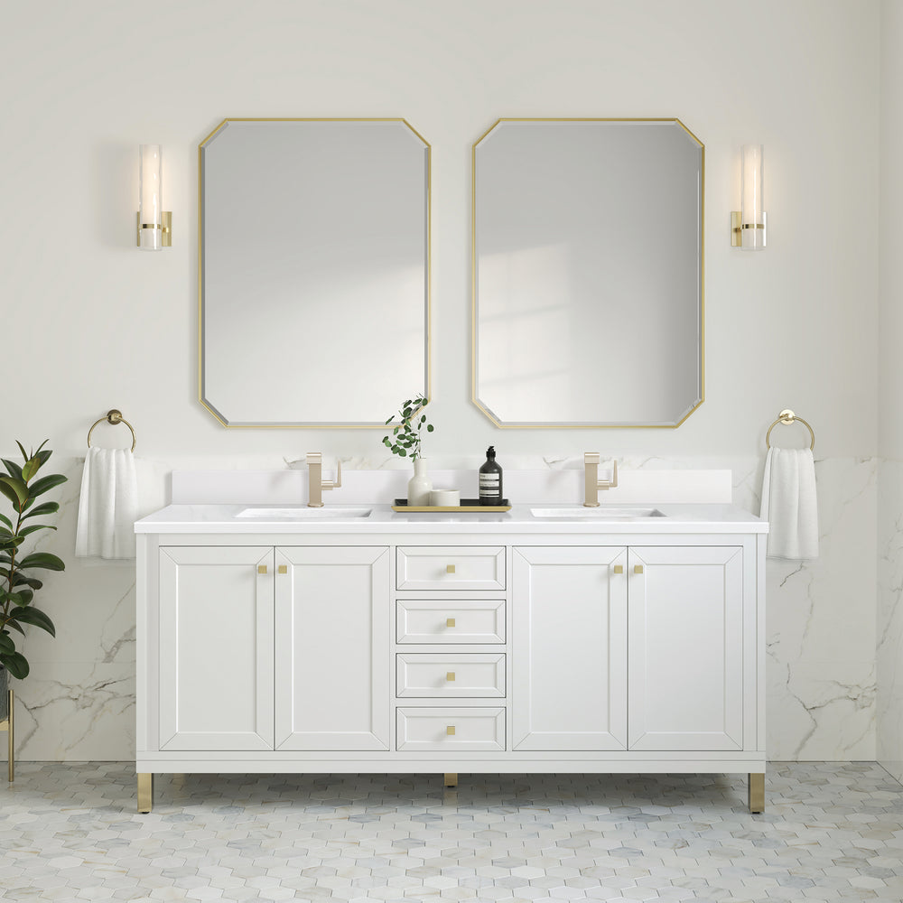 
                  
                    Chicago 72" Double Bathroom Vanity in Glossy White
                  
                