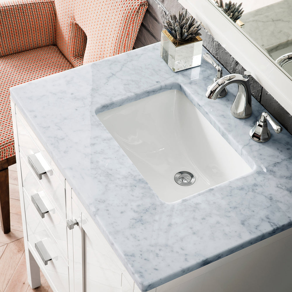
                  
                    Addison 30" Single Vanity Cabinet in Glossy White Single Bathroom Vanity James Martin Vanities Carrara White Marble 
                  
                