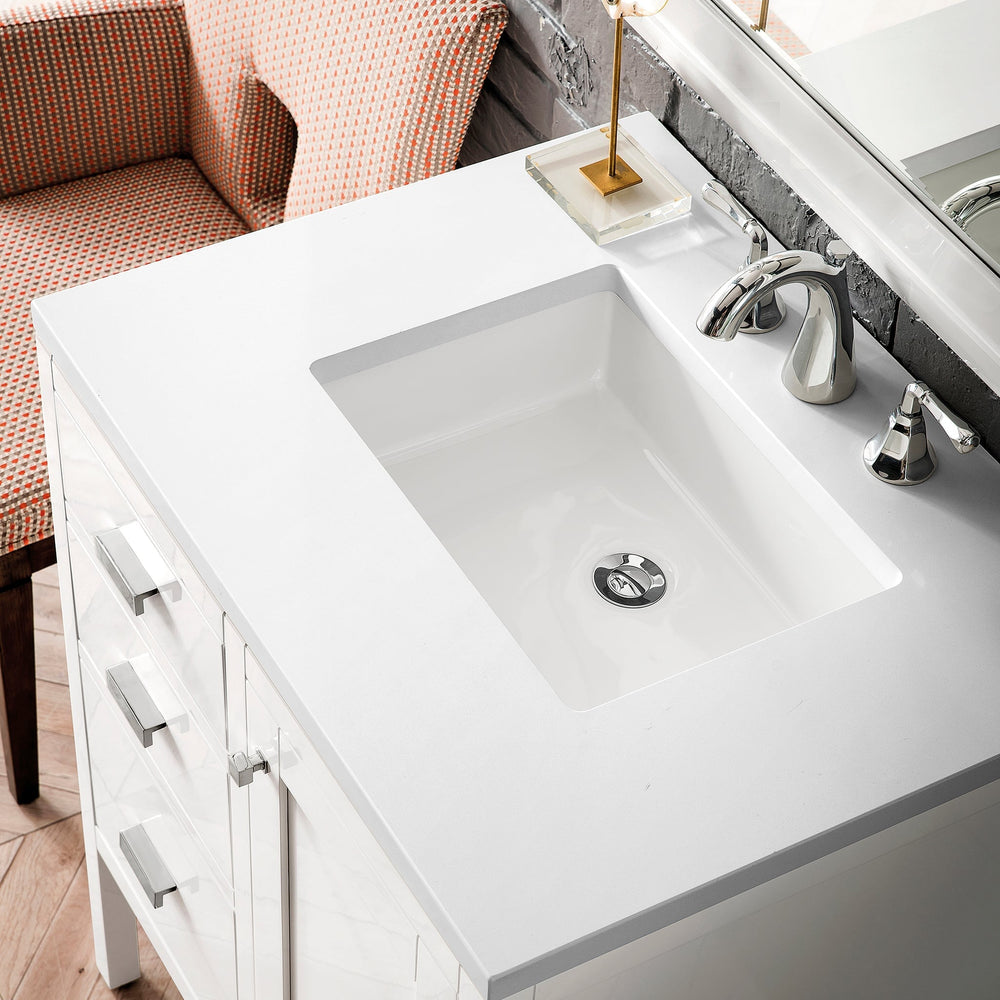 
                  
                    Addison 30" Single Vanity Cabinet in Glossy White Single Bathroom Vanity James Martin Vanities White Zeus Quartz 
                  
                