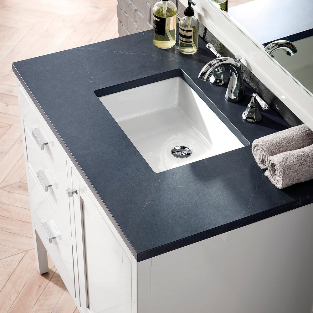 
                  
                    Addison 36" Single Vanity Cabinet in Glossy White Single Bathroom Vanity James Martin Vanities Charcoal Soapstone Silestone 
                  
                