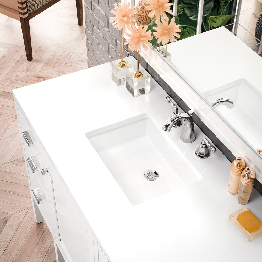 
                  
                    Addison 48" Single Vanity Cabinet in Glossy White Single Bathroom Vanity James Martin Vanities White Zeus Silestone 
                  
                