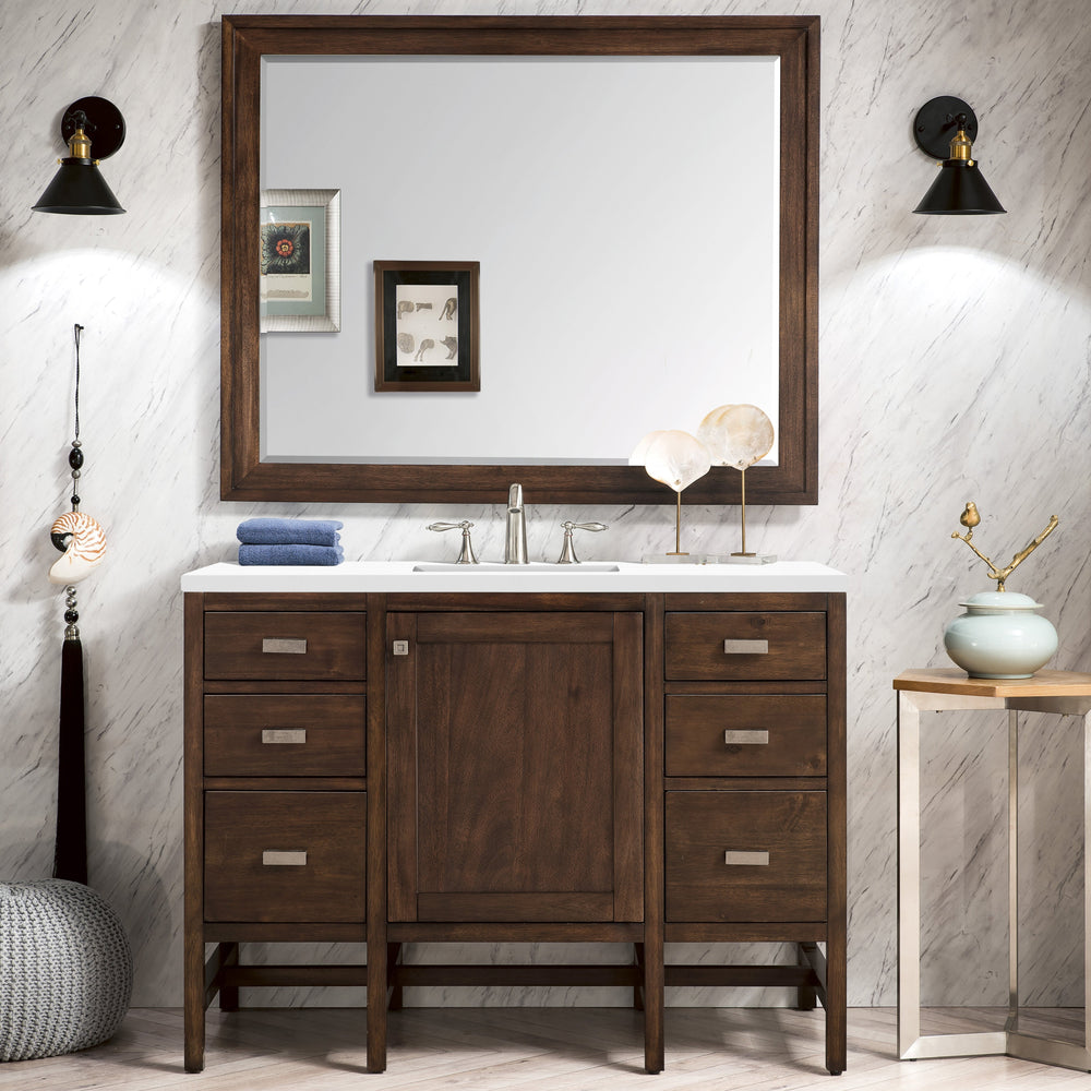 Addison 48" Single Vanity Cabinet in Mid-Century Acacia Single Bathroom Vanity James Martin Vanities Select Your Top 