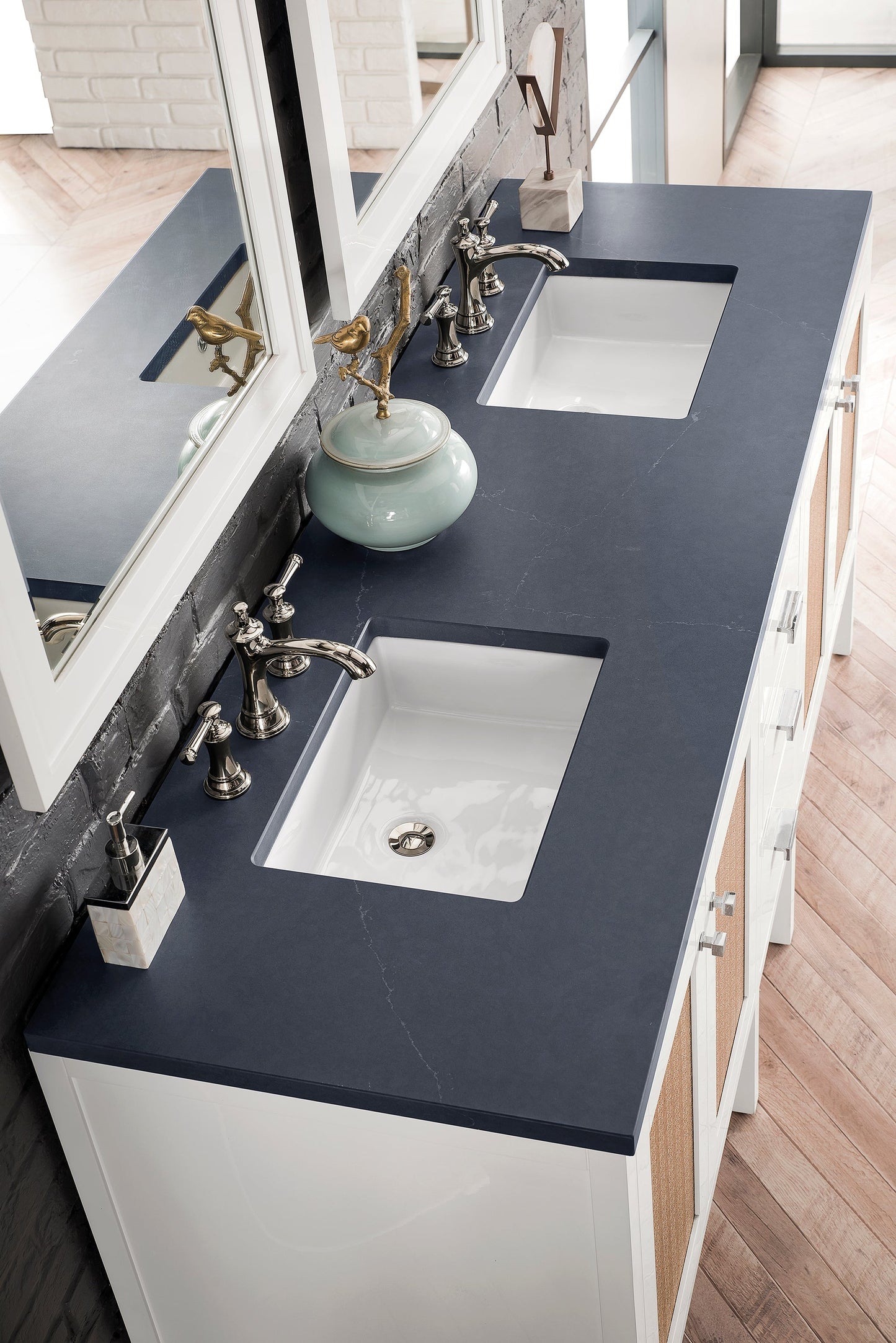 
                  
                    Addison 72" Double Vanity Cabinet in Glossy-White Double Bathroom Vanity James Martin Vanities Charcoal Soapstone Silestone 
                  
                