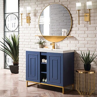 Alicante' 39.5" Single Vanity in Azure Blue Single Bathroom Vanity James Martin Vanities Select a Style 
