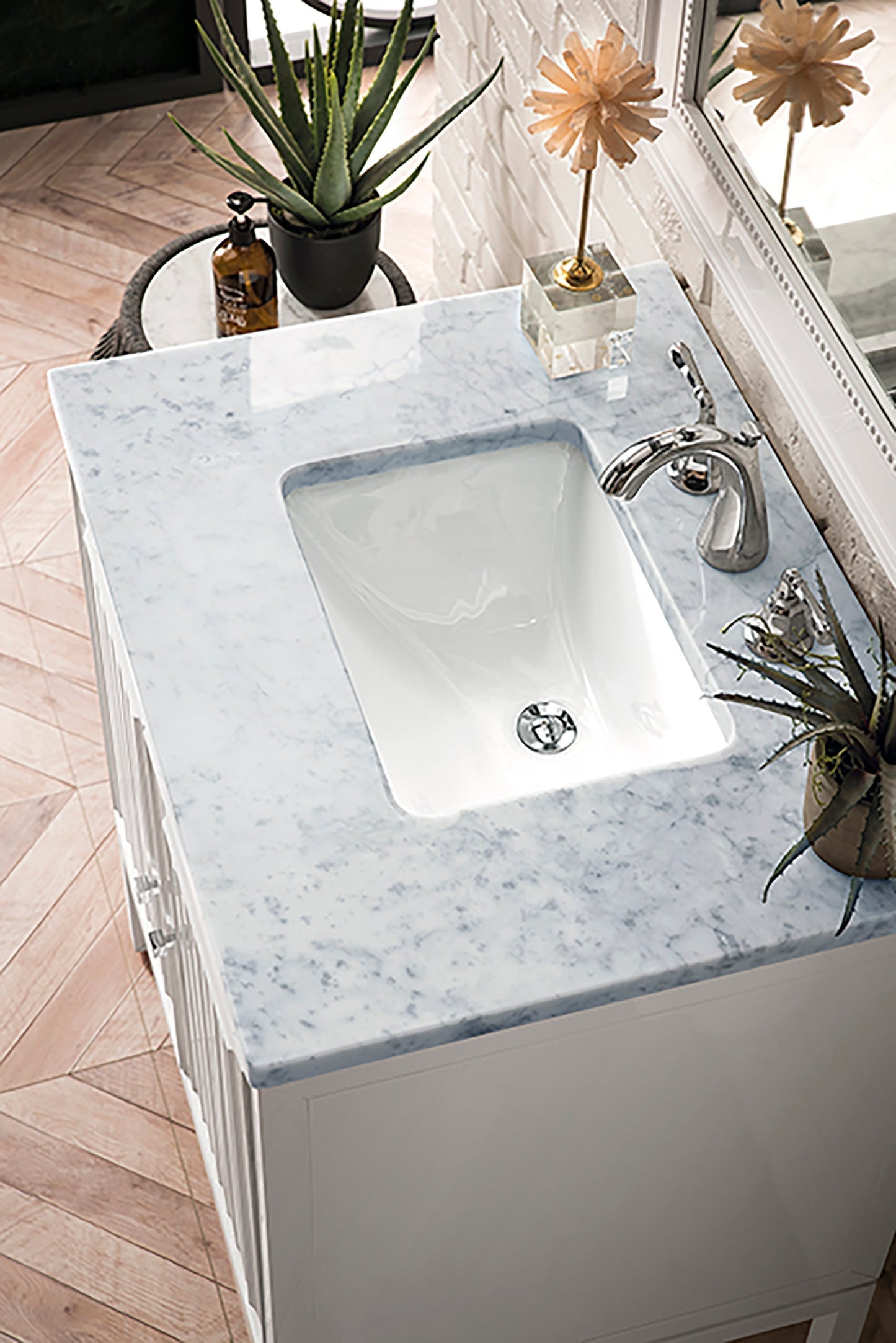 
                  
                    Athens 30" Single Vanity Cabinet, Glossy White Single Bathroom Vanity James Martin Vanities Carrara White Marble 
                  
                