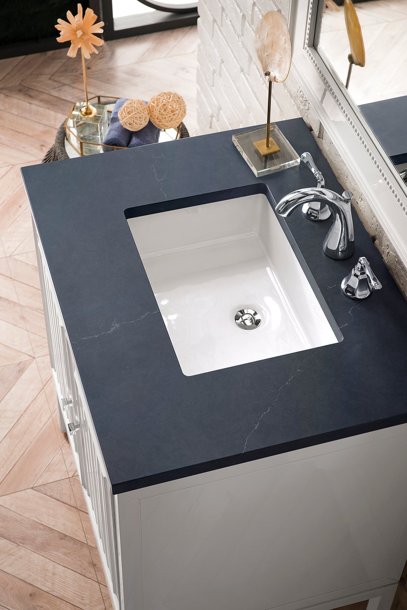 
                  
                    Athens 30" Single Vanity Cabinet, Glossy White Single Bathroom Vanity James Martin Vanities Charcoal Soapstone Quartz 
                  
                