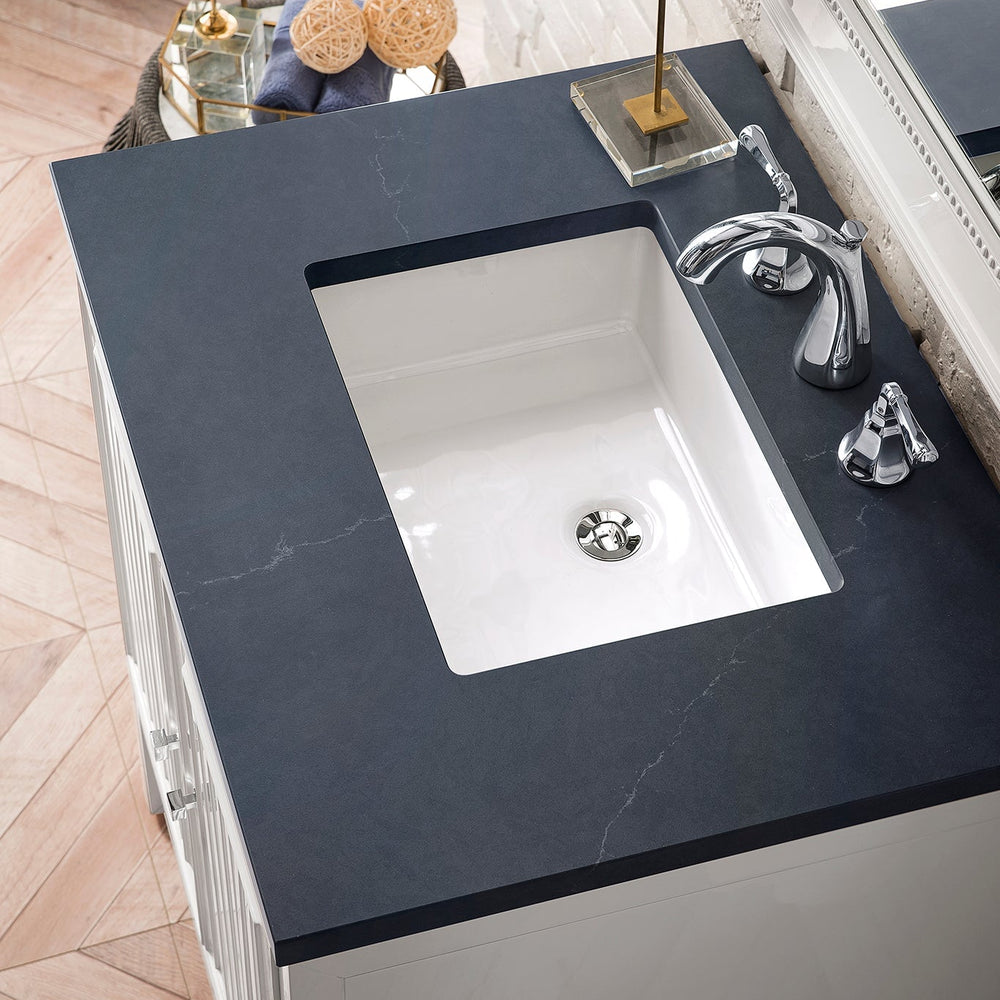 
                  
                    Athens 30" Single Vanity Cabinet in Glossy White Single Bathroom Vanity James Martin Vanities Charcoal Soapstone Silestone 
                  
                