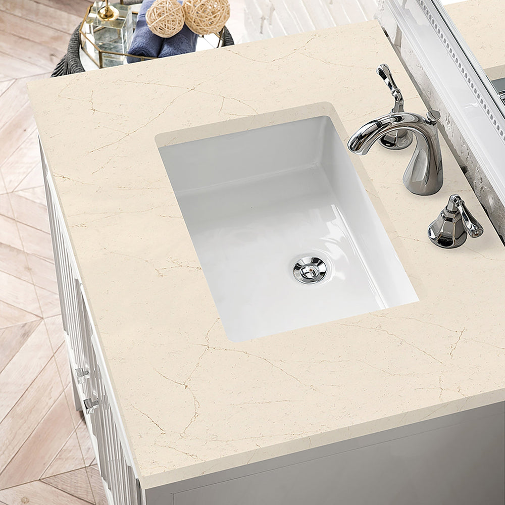 
                  
                    Athens 30" Single Vanity Cabinet in Glossy White Single Bathroom Vanity James Martin Vanities Eternal Marfil Quartz 
                  
                