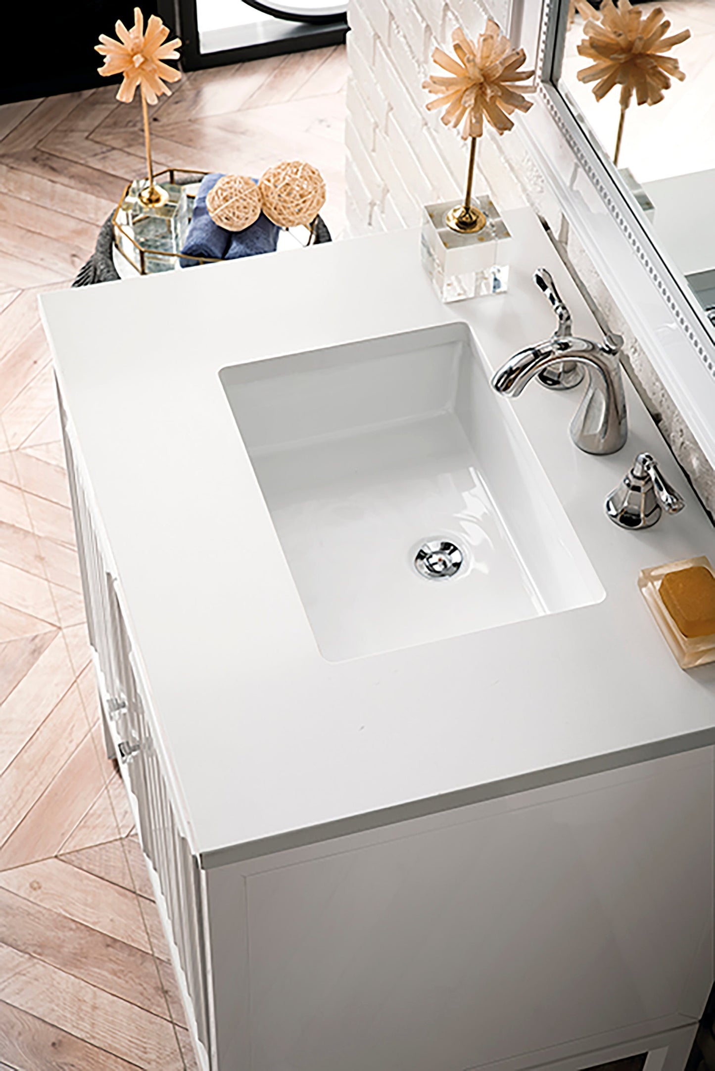 
                  
                    Athens 30" Single Vanity Cabinet in Glossy White Single Bathroom Vanity James Martin Vanities White Zeus Quartz 
                  
                
