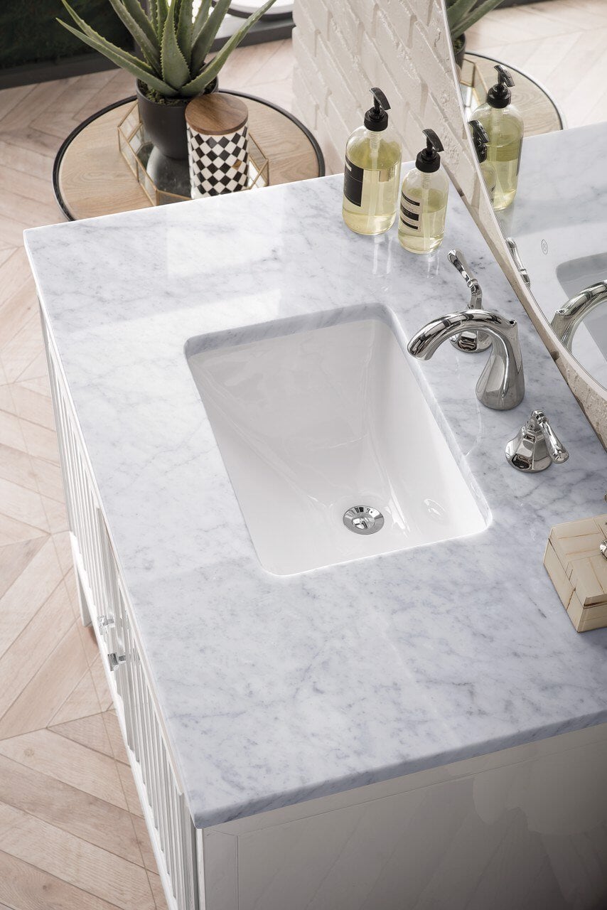 
                  
                    Athens 36" Single Vanity Cabinet, Glossy White Single Bathroom Vanity James Martin Vanities Carrara White Marble 
                  
                