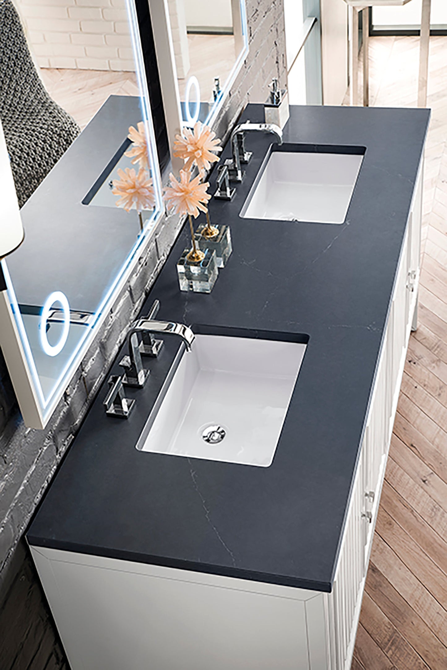 
                  
                    Athens 72" Double Vanity Cabinet, Glossy White Double Bathroom Vanity James Martin Vanities Charcoal Soapstone Silestone 
                  
                