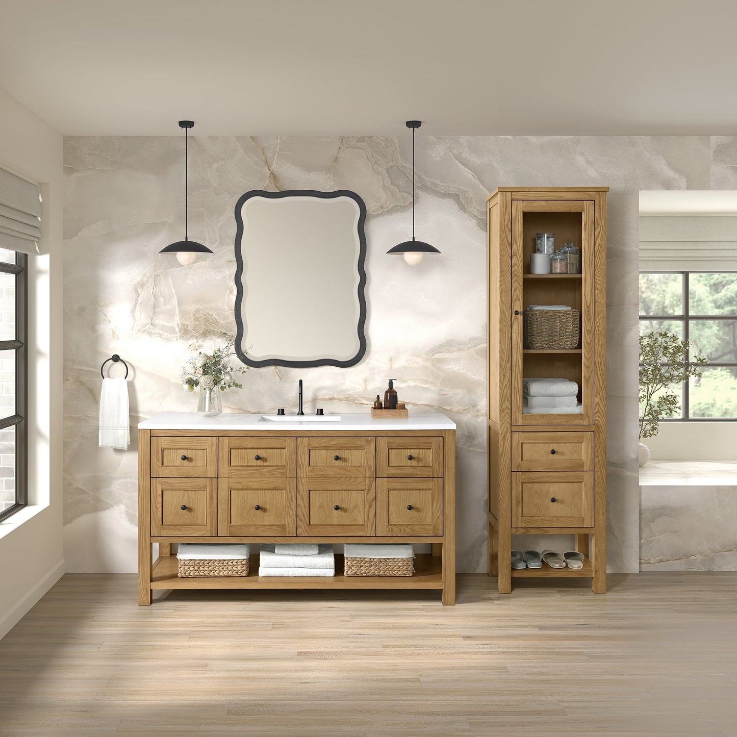 Breckenridge 22" Linen Cabinet in Light Natural Oak Linen Cabinet James Martin Vanities 