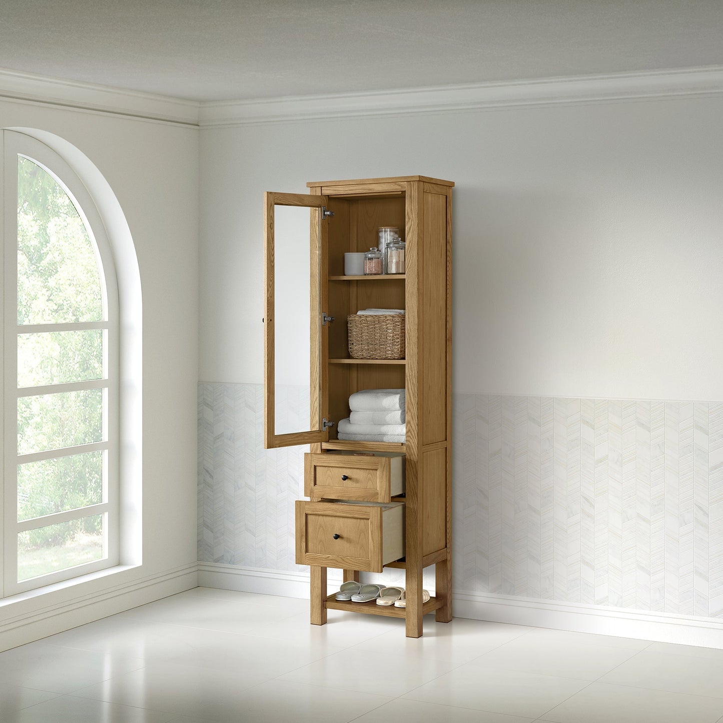 
                  
                    Breckenridge 22" Linen Cabinet in Light Natural Oak Linen Cabinet James Martin Vanities 
                  
                