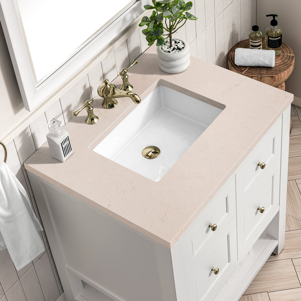 
                  
                    Breckenridge 30" Single Vanity in Bright White Single Vanity James Martin Vanities Eternal Marfil Silestone 
                  
                