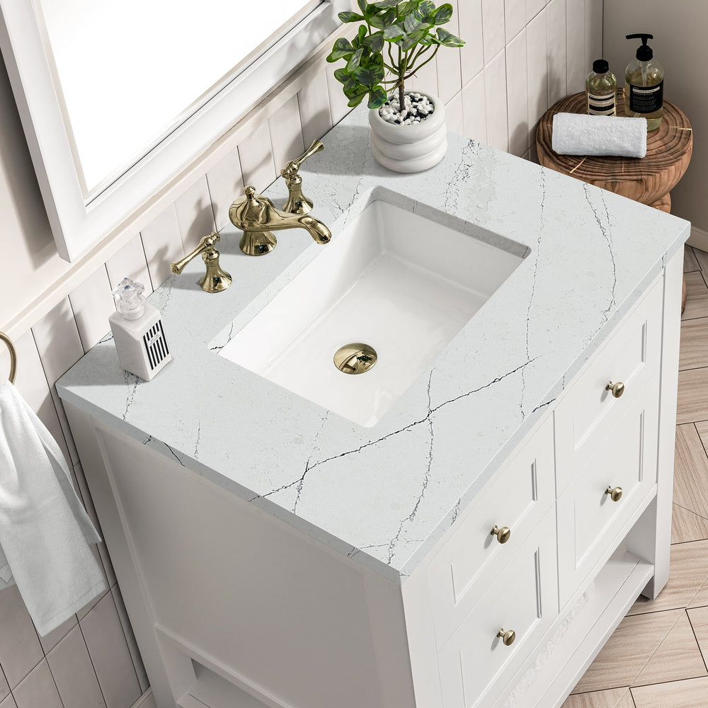 
                  
                    Breckenridge 30" Single Vanity in Bright White Single Vanity James Martin Vanities Ethereal Noctis Silestone 
                  
                