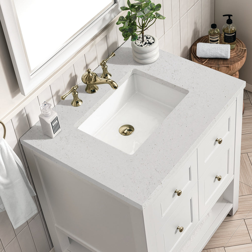 
                  
                    Breckenridge 30" Single Vanity in Bright White Single Vanity James Martin Vanities Lime Delight Silestone 
                  
                