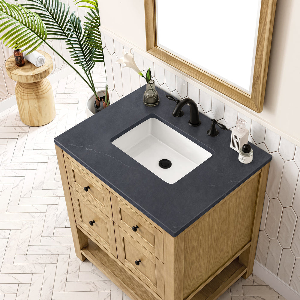 
                  
                    Breckenridge 30" Single Vanity in Light Natural Oak Single Vanity James Martin Vanities Charcoal Soapstone Silestone 
                  
                