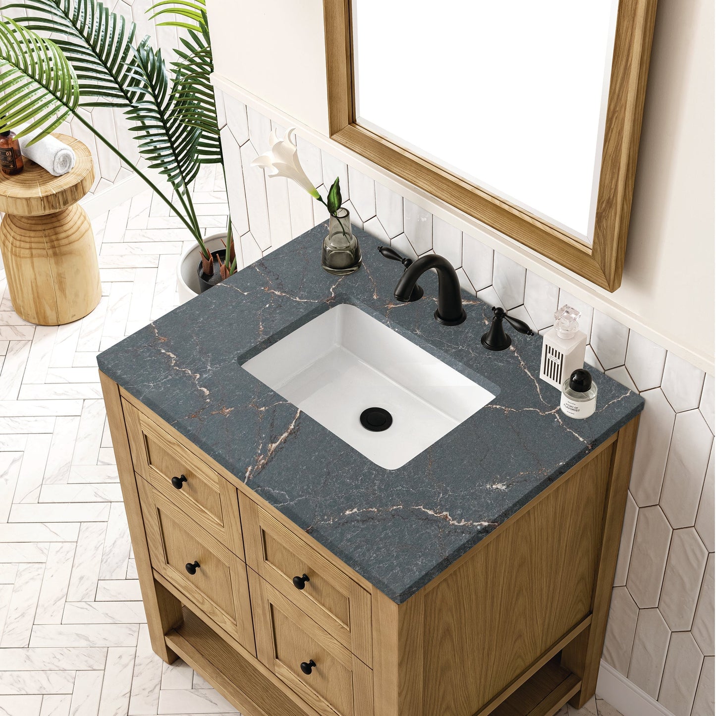 
                  
                    Breckenridge 30" Single Vanity in Light Natural Oak Single Vanity James Martin Vanities Parisien Bleu Silestone 
                  
                