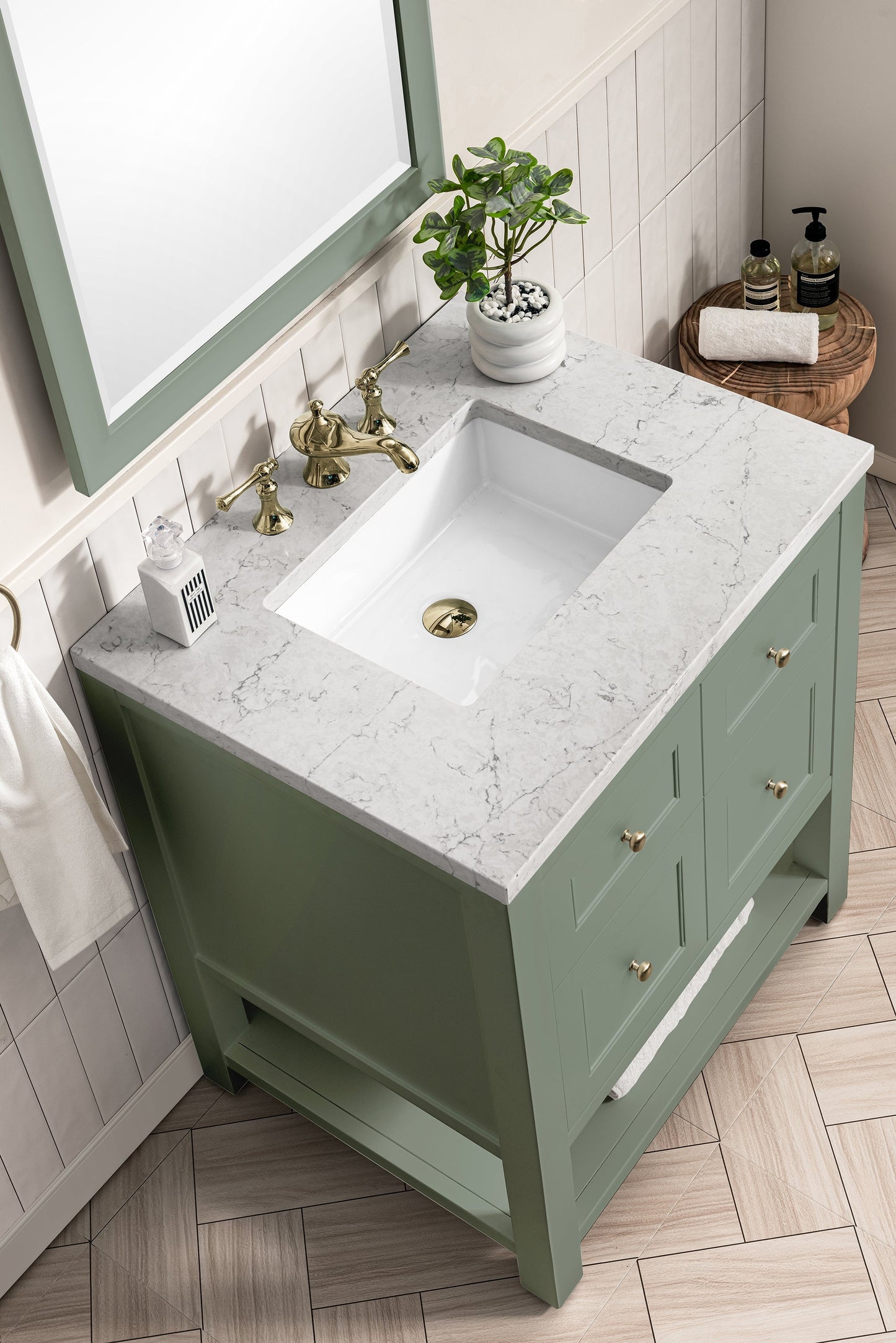 
                  
                    Breckenridge 30" Single Vanity in Smokey Celadon Single Vanity James Martin Vanities Eternal Jasmine Pearl Silestone 
                  
                