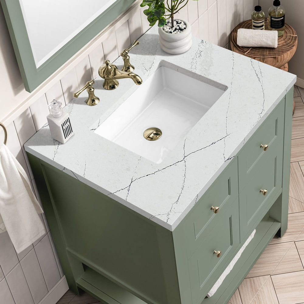 
                  
                    Breckenridge 30" Single Vanity in Smokey Celadon Single Vanity James Martin Vanities Ethereal Noctis Silestone 
                  
                