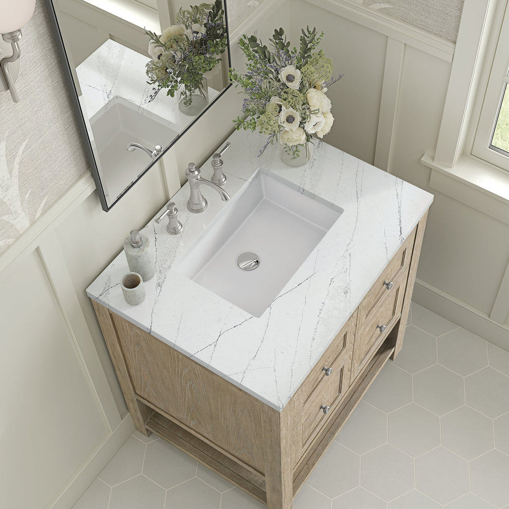 
                  
                    Breckenridge 30" Single Vanity in Whitewashed Oak Single Vanity James Martin Vanities Etheral Noctis Silestone 
                  
                