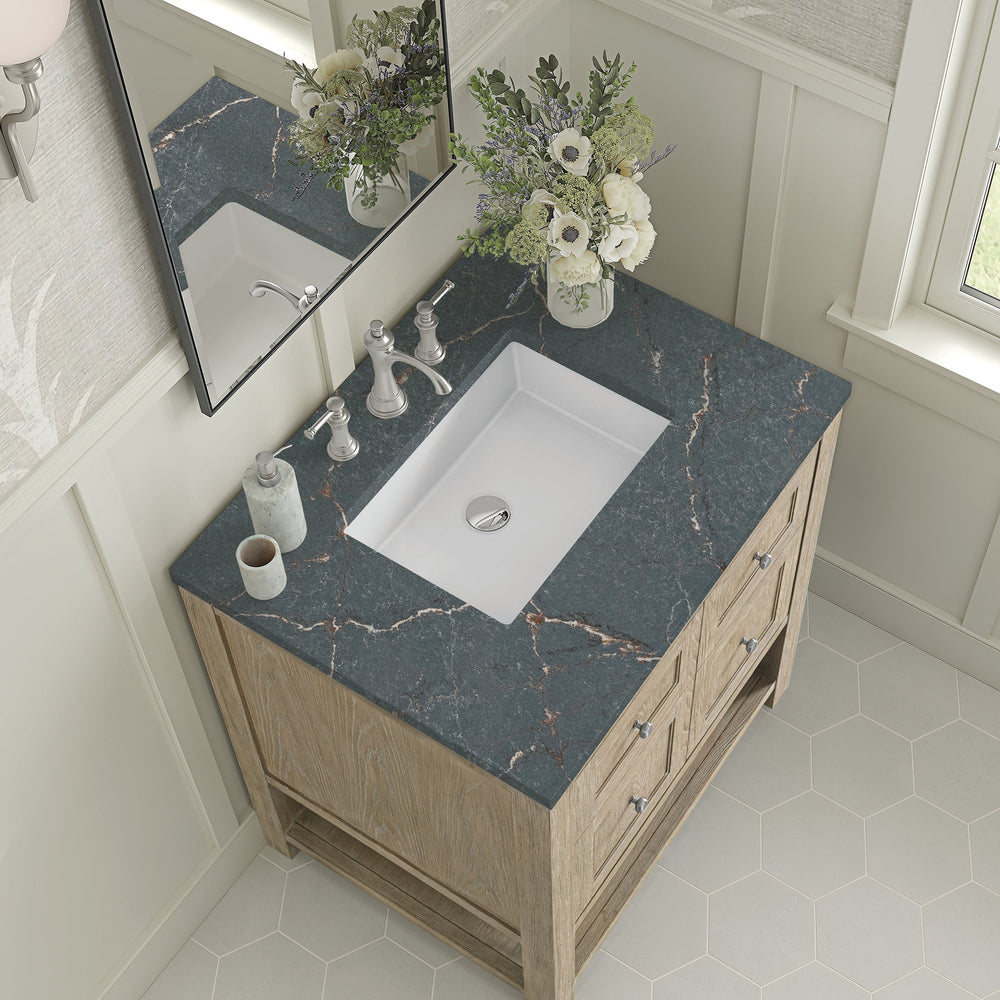 
                  
                    Breckenridge 30" Single Vanity in Whitewashed Oak Single Vanity James Martin Vanities Parisien Bleu Silestone 
                  
                