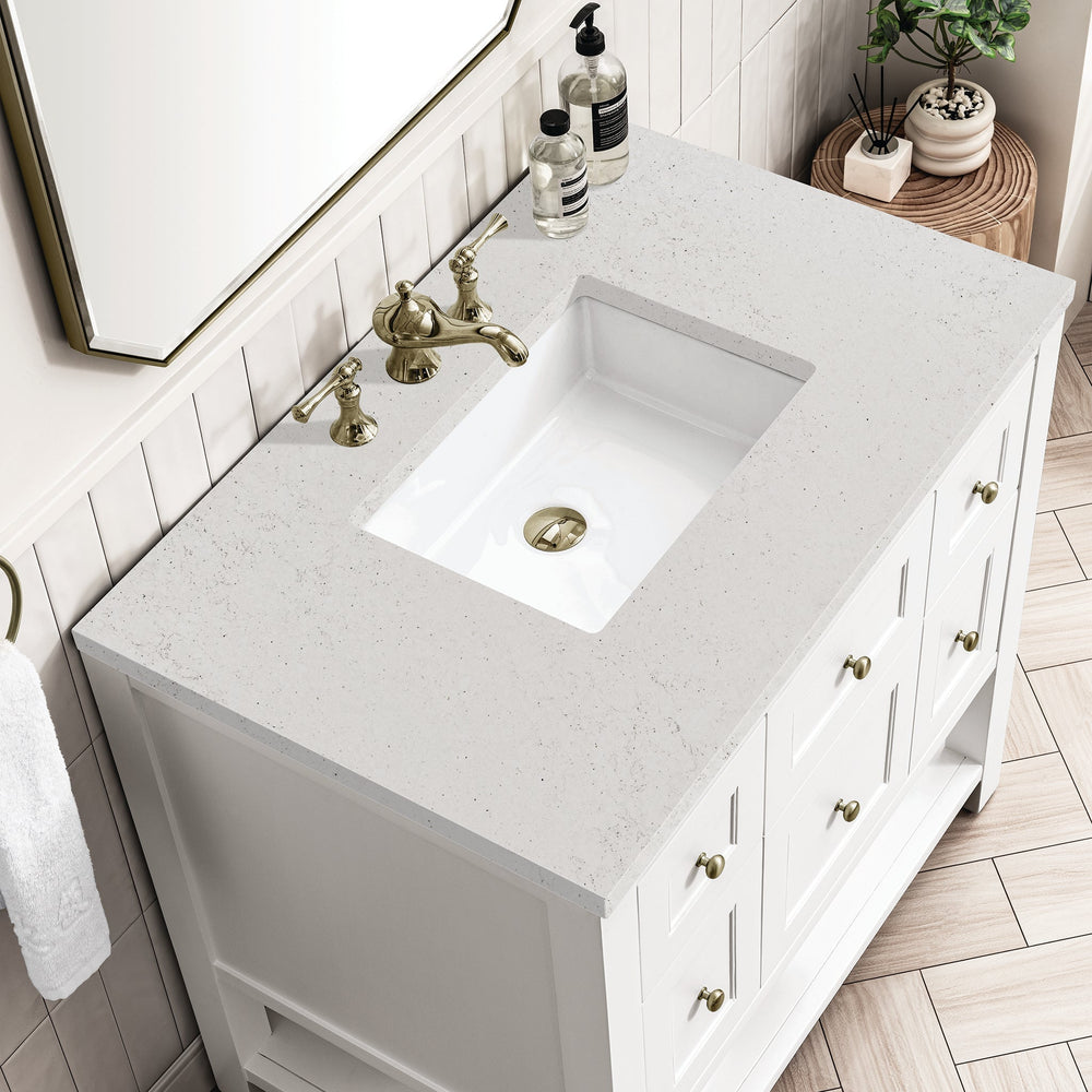 
                  
                    Breckenridge 36" Single Vanity in Bright White Single Bathroom Vanity James Martin Vanities Lime Delight Silestone 
                  
                