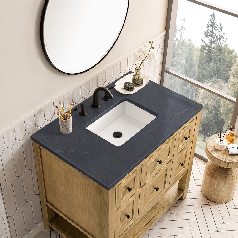 
                  
                    Breckenridge 36" Single Vanity in Light Natural Oak Single Bathroom Vanity James Martin Vanities Charcoal Soapstone Silestone 
                  
                