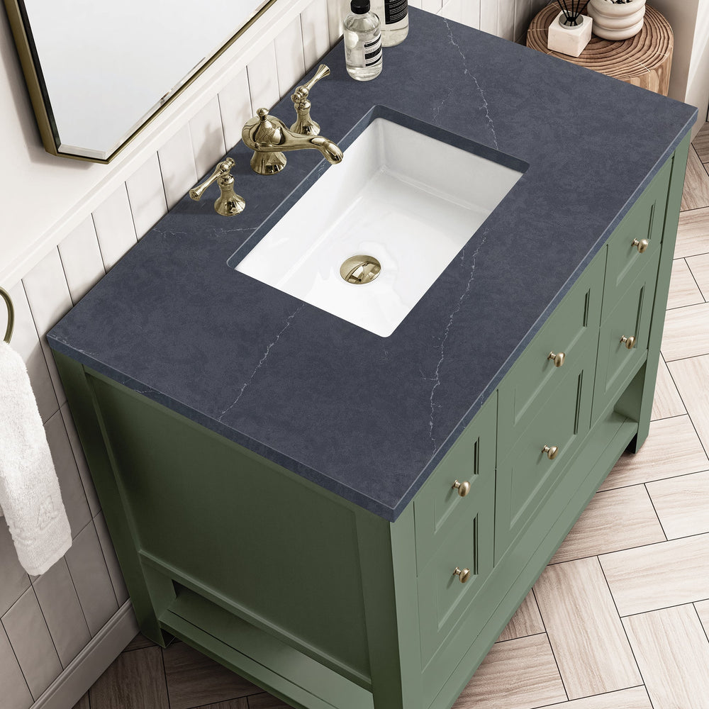 
                  
                    Breckenridge 36" Single Vanity in Smokey Celadon Single Bathroom Vanity James Martin Vanities Charcoal Soapstone Silestone 
                  
                