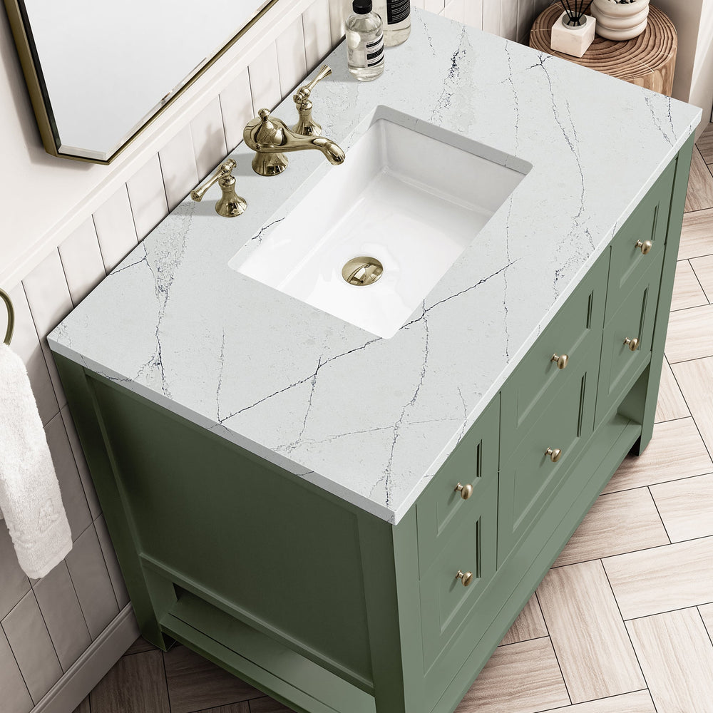 
                  
                    Breckenridge 36" Single Vanity in Smokey Celadon Single Bathroom Vanity James Martin Vanities Ethereal Noctis Quartz 
                  
                