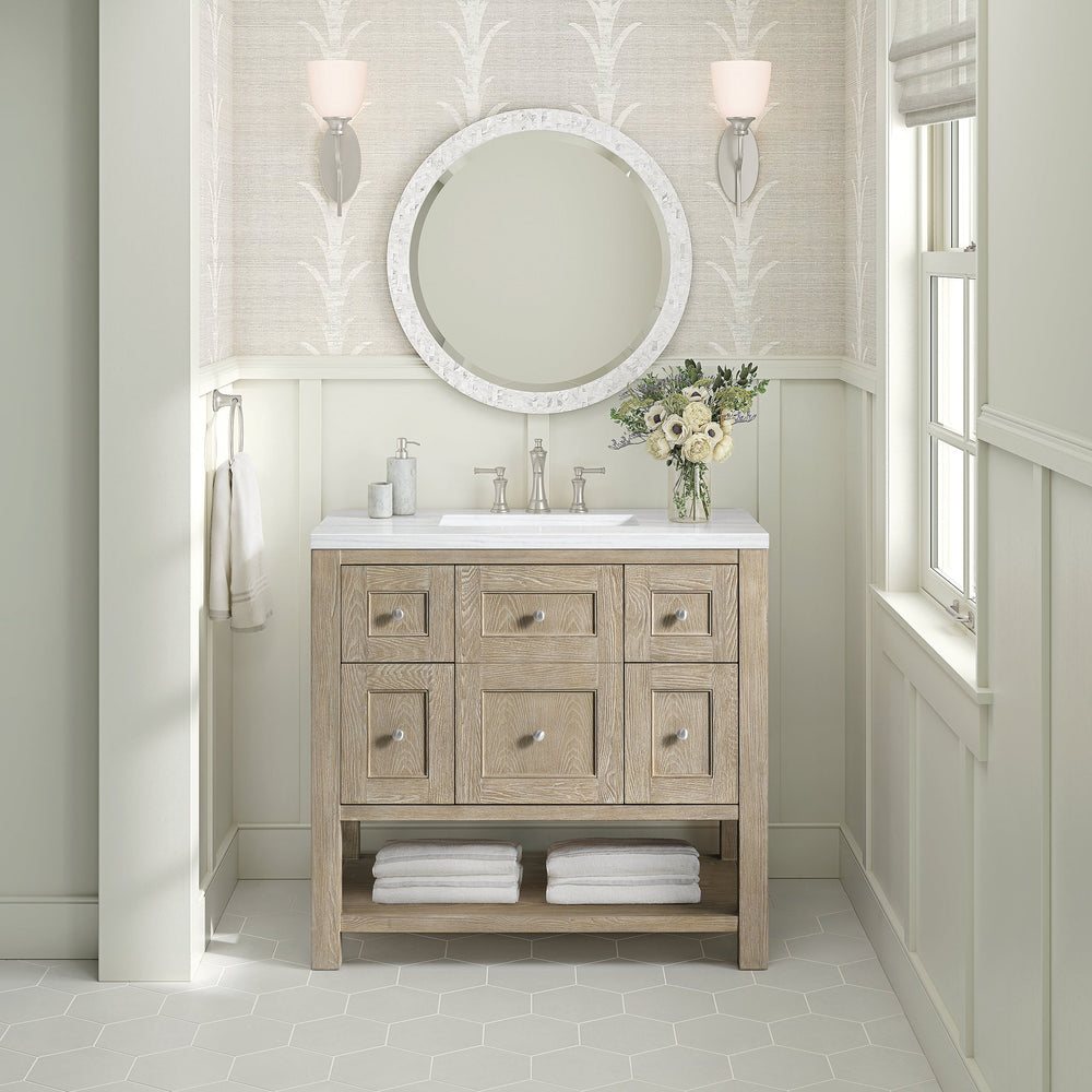 Breckenridge 36" Single Vanity in Whitewashed Oak Single Bathroom Vanity James Martin Vanities Select Your Top 