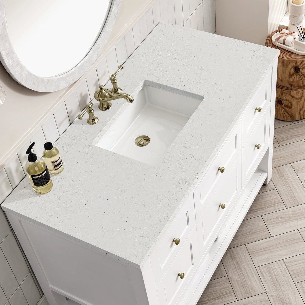 
                  
                    Breckenridge 48" Single Vanity in Bright White Single Bathroom Vanity James Martin Vanities Lime Delight Silestone 
                  
                