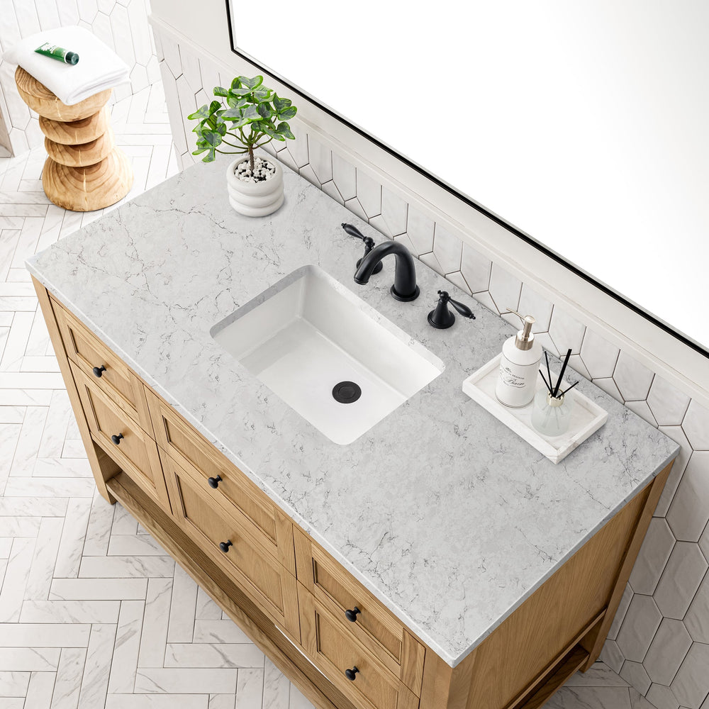 
                  
                    Breckenridge 48" Single Vanity in Light Natural Oak Single Bathroom Vanity James Martin Vanities Eternal Jasmine Pearl Silestone 
                  
                