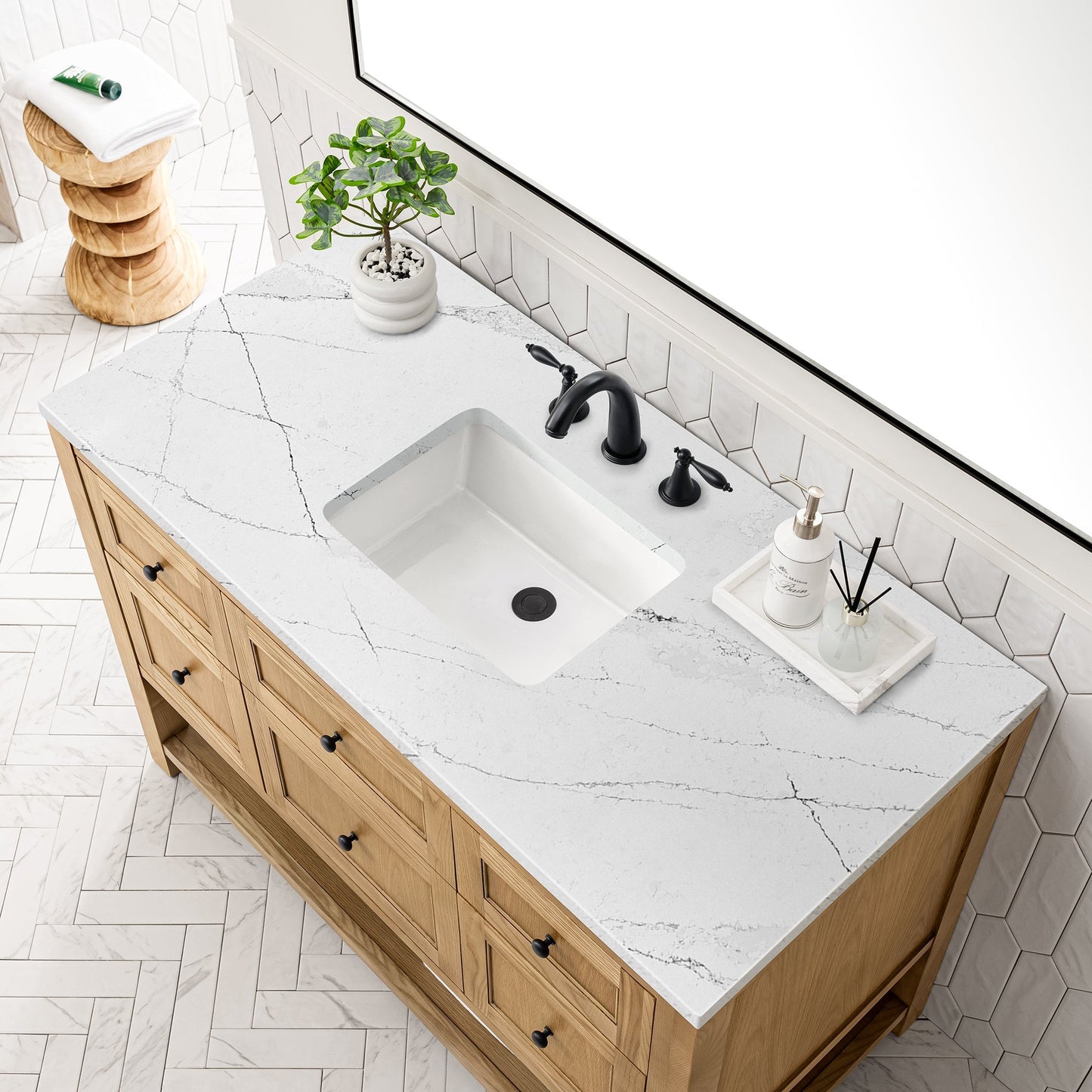 
                  
                    Breckenridge 48" Single Vanity in Light Natural Oak Single Bathroom Vanity James Martin Vanities Ethereal Noctis Silestone 
                  
                