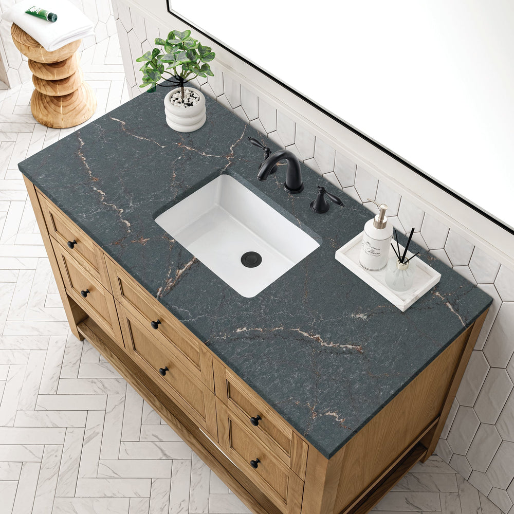 
                  
                    Breckenridge 48" Single Vanity in Light Natural Oak Single Bathroom Vanity James Martin Vanities Parisien Bleu Silestone 
                  
                